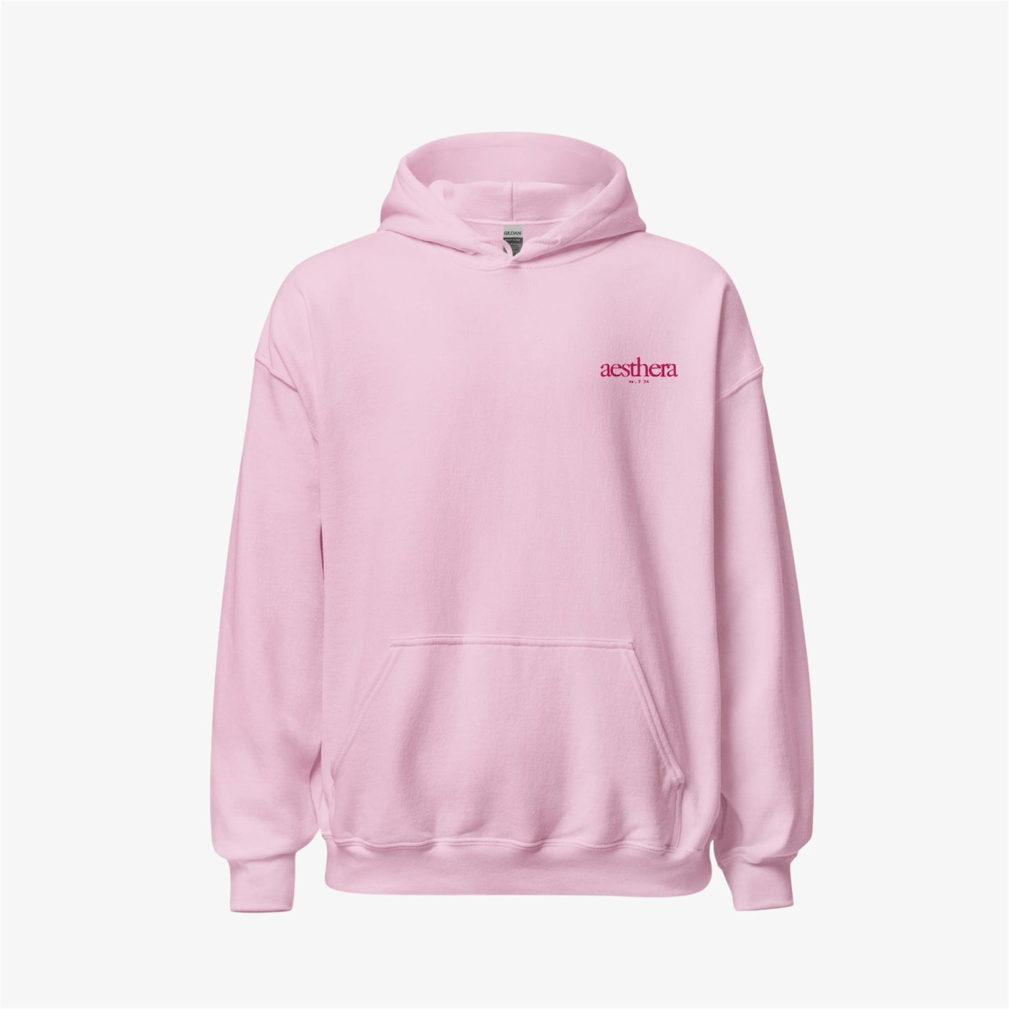 pink embroidered hoodie