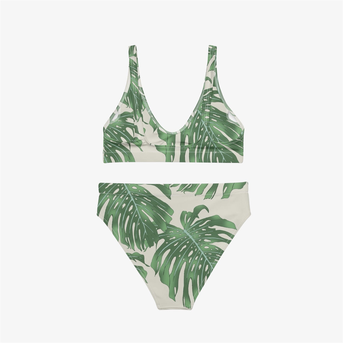 palm leaf high-waisted bikini