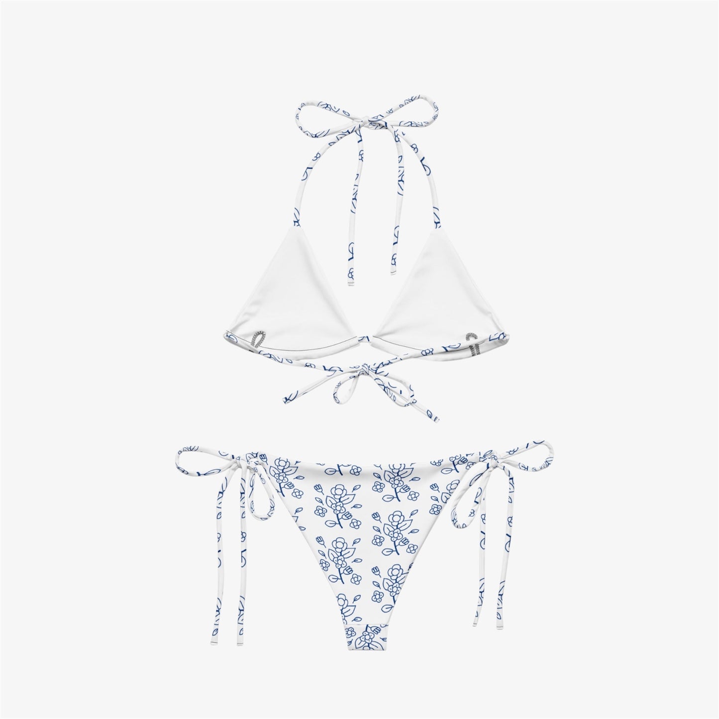 blue floral bikini