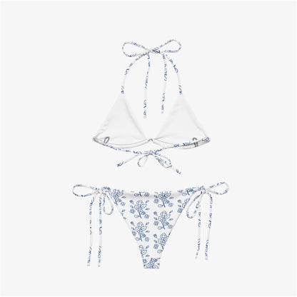 blue floral bikini