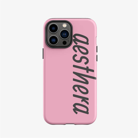 pink branded phone case