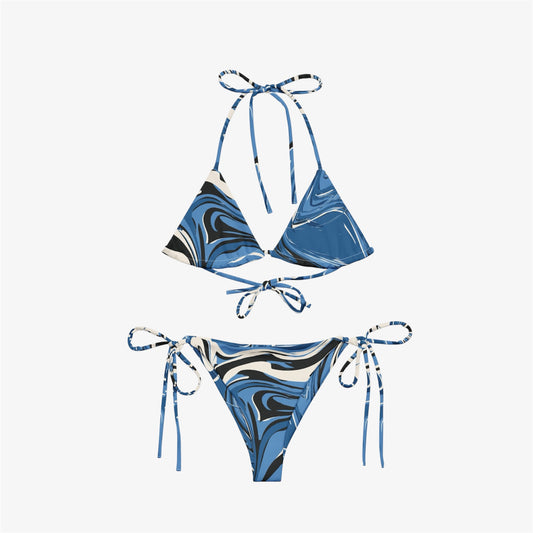 blue marble string bikini