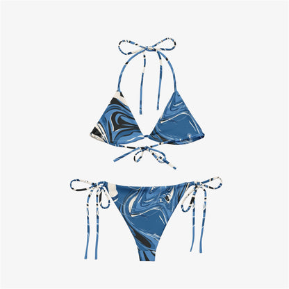 blue marble string bikini