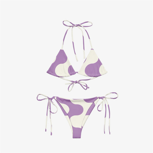 purple swirl string bikini