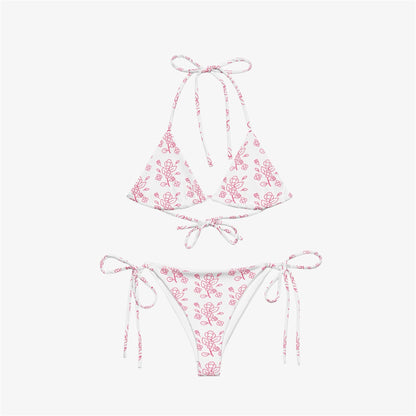 pink floral string bikini