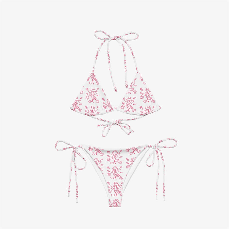 pink floral string bikini