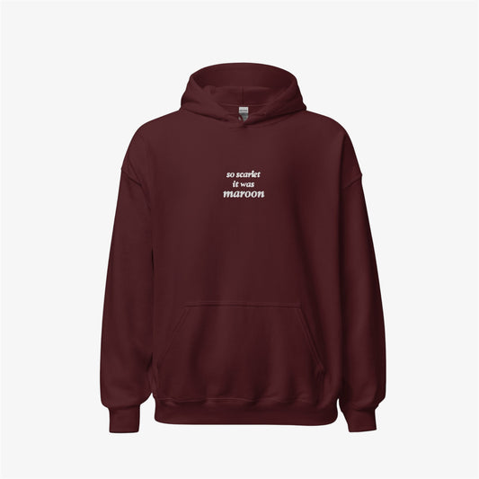 maroon embroidered hoodie