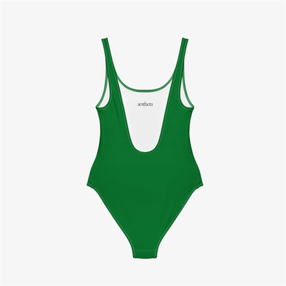 green swimsuit