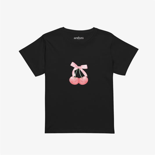 cherry bow midi tee