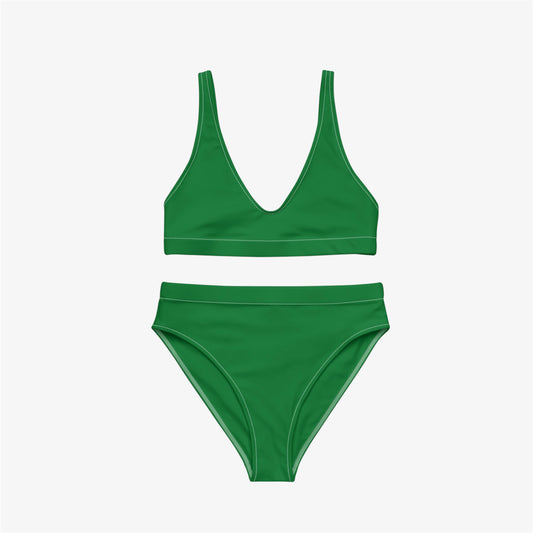 green high-waisted bikini
