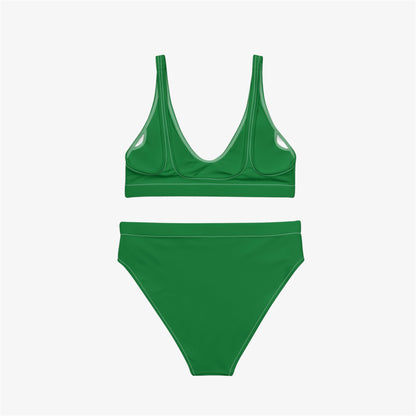 green high-waisted bikini