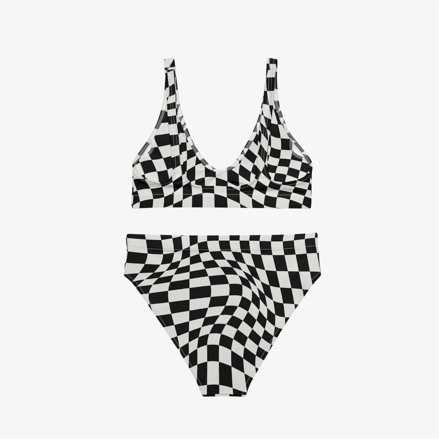 checkered high-waisted bikini