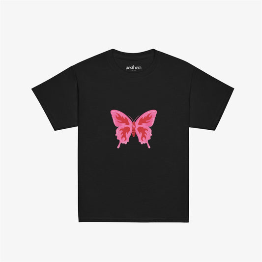 neon butterfly baby tee